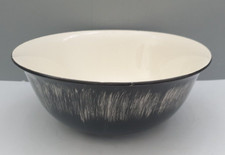 Saladier ancien en faience de Salins décor noir dans le style de Soulages