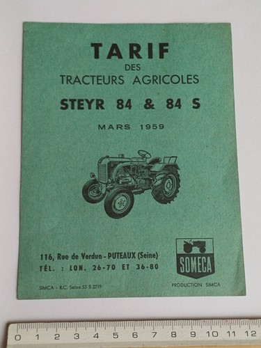 Carton tarif tracteurs steyr - carton,