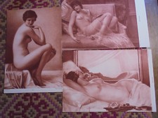 ensemble 30 photographies de tableaux érotiques sépia par BRAUN