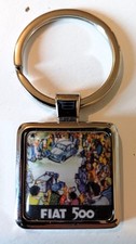 Porte clé en métal FIAT 500 vintage neuf