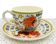 Blond City Collection grande tasse et soucoupe motif humour femmes thé