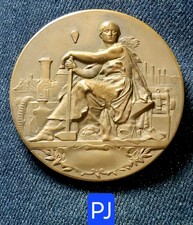 Belle Médaille Bronze 51 mm - Chambre Syndicale Horlogerie Paris 1913 Par Vernon