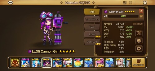 Summoner war dark cannon - war, girl