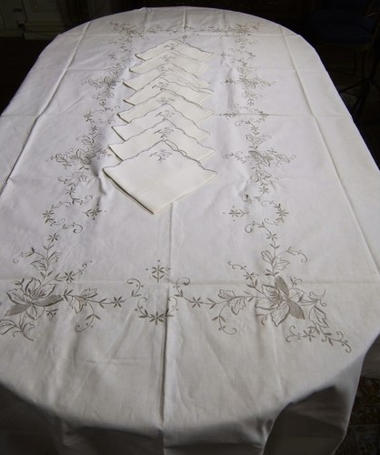 Service table écru brodé - écru,