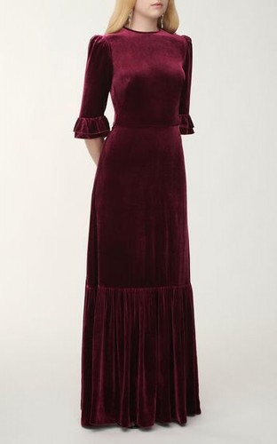 Long velours bordeaux coupe - velours,