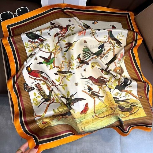 100 silk scarf women vintage - silk,