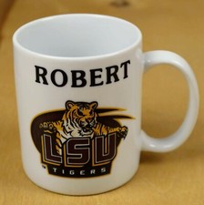 LSU Tigers ceramic Coffee Mug with Robert printed name. 
