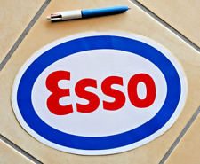 Autocollant ESSO 34cm pompe à essence ancien old sticker  1975 original d'époque