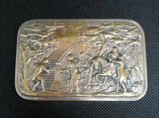 Tableau ancien en laiton repoussé XIXème