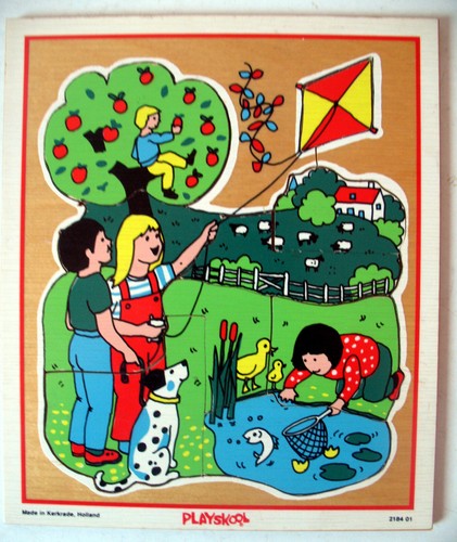 Puzzle bois vintage - en,