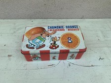 Ancienne Boite tole PUBLICITE  CHAMONIX L'Alsacienne ASTERIX OBELIX Années 60