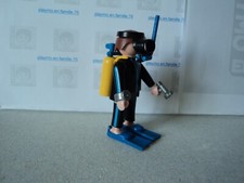 PLAYMOBIL vintage city life bateau zodiac homme plongeur du set 3772 de 1993