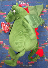 DB3/ DOUDOU PELUCHE IKEA GRAND DRAGON FLYGDRAKE VERT COEUR VICHY ROUGE  QUASI 9