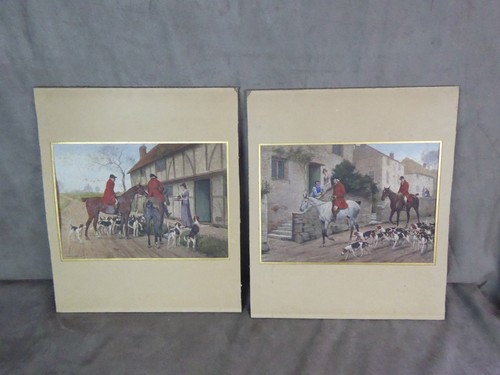 Paire gravures aquarellees - paire,