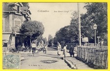 cpa 92 - COLOMBES (Hauts de seine) Rue HENRI LITOFF Commerce Café Animée