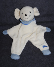 Doudou Plat Souris STERNTALER Mouton Eponge Beige Crème Bleu Grelot Hochet TTBE