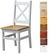 Chaise chaise croix blanche pin massif - NEUVE style campagnard BOIS MASSIF