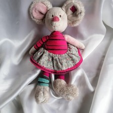 Doudou souris beige, jupe