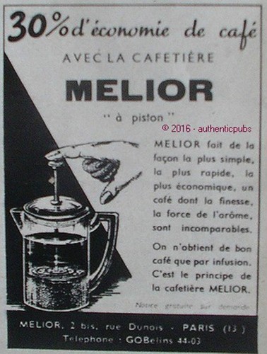 Publicite melior cafetiere - melior,
