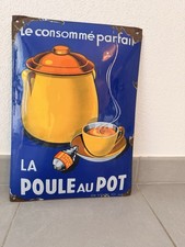 PLAQUE ÉMAILLÉE POULE AU POT