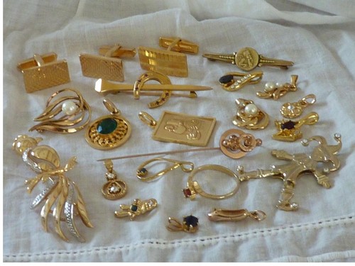 Lot bijoux plaqué or - lot, 21