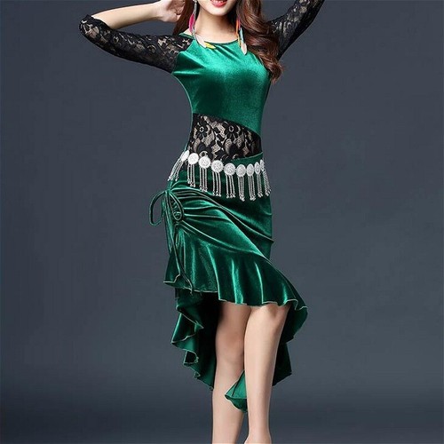 Femme velours robe danse latin - velours,