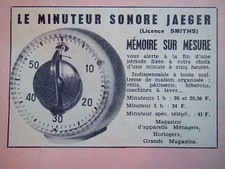 PUBLICITÉ JAEGER LE MINUTEUR