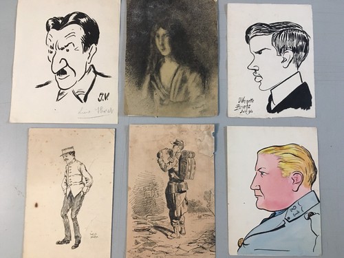 Lot dessin portrait encre - dessin,