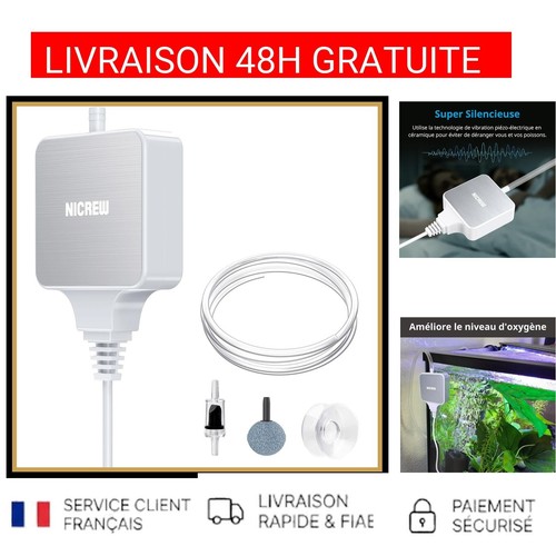 Pompe air aquarium nicrew - à,