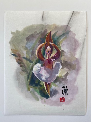 Original flower orchid - , brush