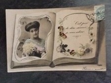 CP LIVRE OUVERT PORTRAIT FEMME