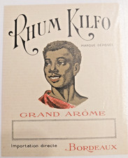 "RHUM KILFO Bordeaux / superbe Etiquette- originale