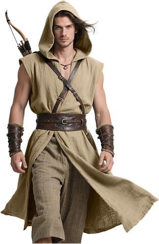 Medieval sleeveless hooded - medieval,