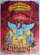 DUMBO - WALT DISNEY / ELEPHANT / CIRCUS -  REISSUE LARGE FRENCH MOVIE POSTER