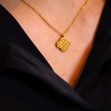 Collier inoxydable plaqué or