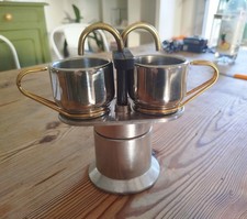 Belle cafetière Vintage + 2 tasses 1960's Italian design L BIALETTI Bon État 