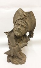 PIRATE BUSTE  EN  FONTE PATINE ZINC DECO PUB ET MARINE 30 CM