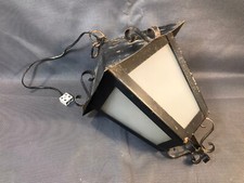 Ancienne lanterne en métal et verre lampe extérieur suspension déco chalet