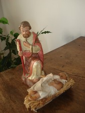 Santons d'église anciens Devineau taille 7 Saint Joseph 17 cm rare Enfant Jésus