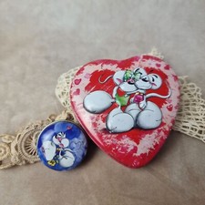 Boîtes Métal Diddl – Cœur Rouge & Ronde Bleue - Année 90 Vintage