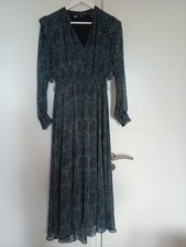 Robe imprimée à volants vert/noir - Zara