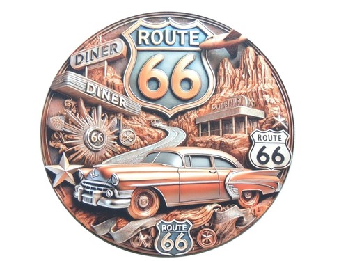 Plaque métal ronde vintage