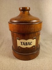 Ancienne tabatière en bois décor métal, pot à tabac vintage entierement fait mai