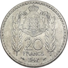 MONACO 20 Francs 1947 KM#124
