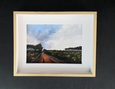 petit paysage huile "le sentier presque roux" artiste réf  Drouot Akoun Artprice