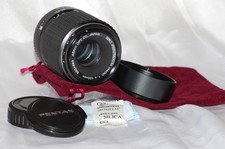 Objectif MACRO 100mm f4 PENTAX avec bouchons d'origine, pare-soleil, housse TBE