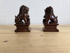 paire de figurine chien de foo resine H 11.5cm asie porte bonheur lion