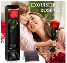 Rose Eternelle Préservée, Fleur Rouge Noel Cadeau Femme, Idee Cadeaux Anniversai