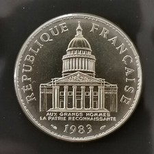 100 FRANCS PANTHEON ARGENT 1983 FDC UNC FRANCE / SCELLEE ISSUE DU COFFRET / SILV