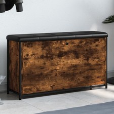 Banc à Chaussures Tiroir Rabattable Rangement Couloir Salon Chêne Fumé vidaXL